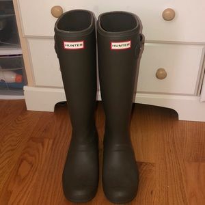 Tall Olive Green Matte Hunter Boots